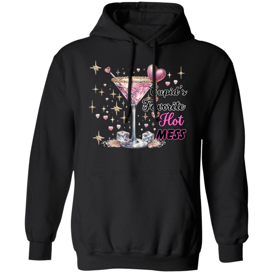 Cupid's Favorite Hot Mess Valentines Day Pullover Hoodie