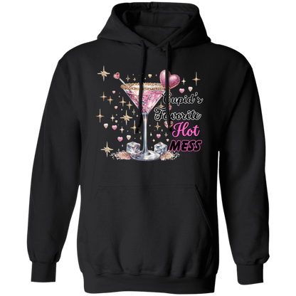 Cupid's Favorite Hot Mess Valentines Day Pullover Hoodie