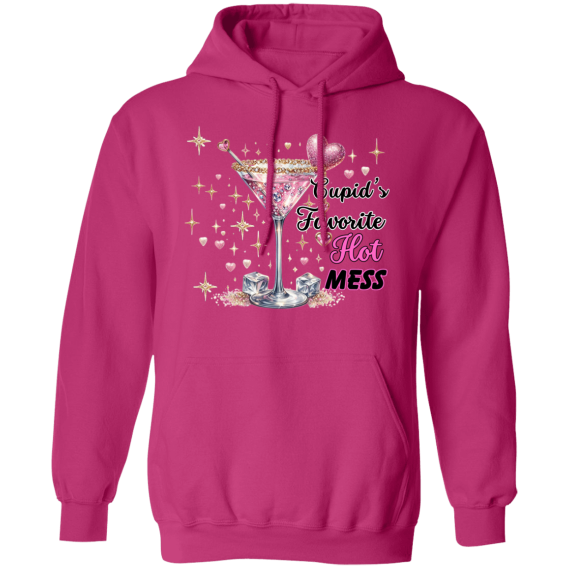 Cupid's Favorite Hot Mess Valentines Day Pullover Hoodie