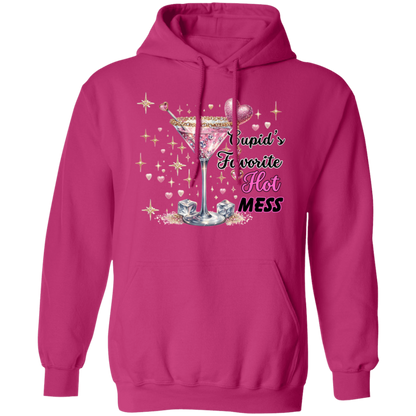 Cupid's Favorite Hot Mess Valentines Day Pullover Hoodie