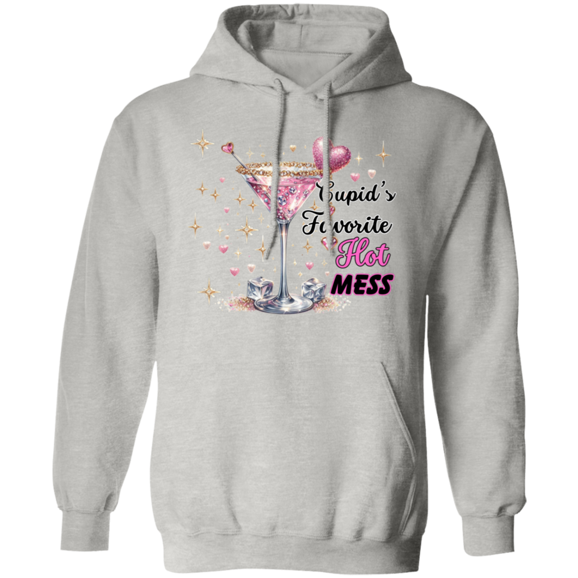 Cupid's Favorite Hot Mess Valentines Day Pullover Hoodie
