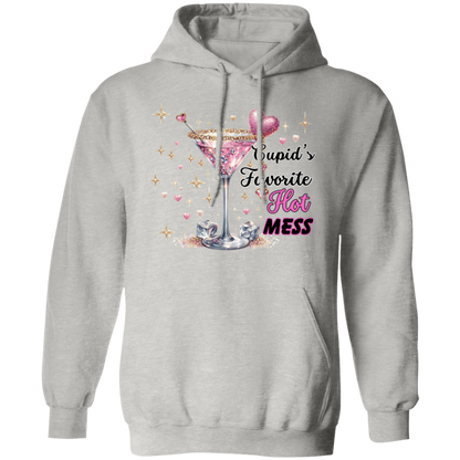 Cupid's Favorite Hot Mess Valentines Day Pullover Hoodie
