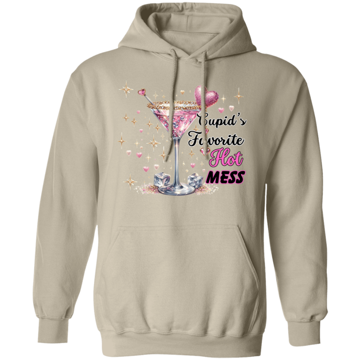 Cupid's Favorite Hot Mess Valentines Day Pullover Hoodie