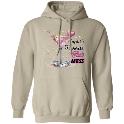 Cupid's Favorite Hot Mess Valentines Day Pullover Hoodie