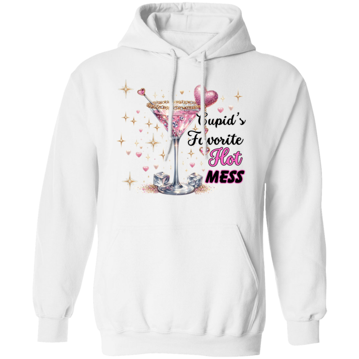 Cupid's Favorite Hot Mess Valentines Day Pullover Hoodie