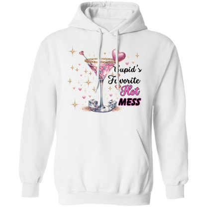 Cupid's Favorite Hot Mess Valentines Day Pullover Hoodie