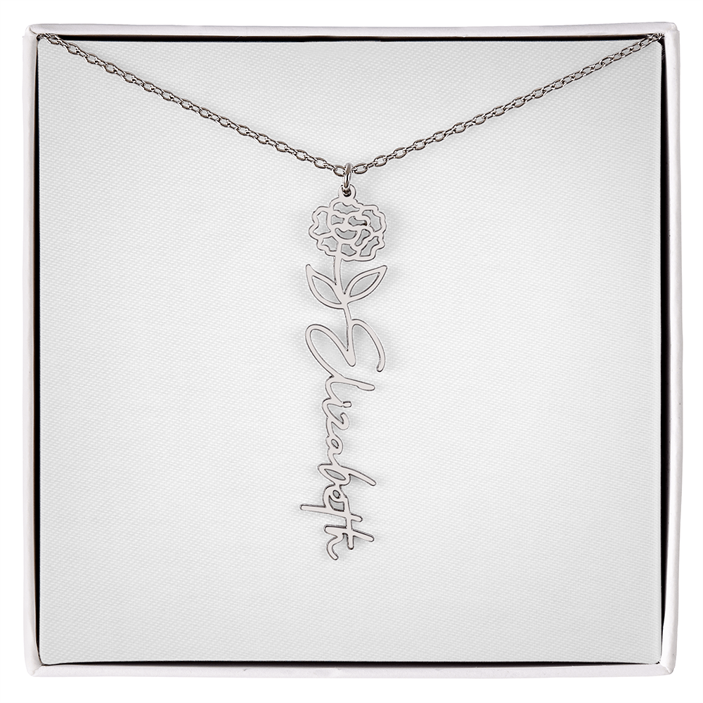 Flower Name Necklace