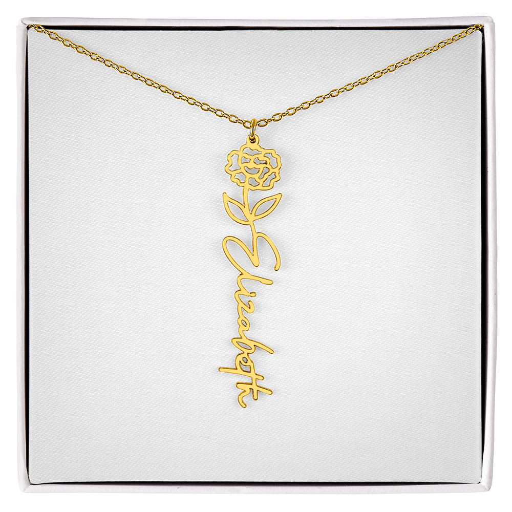 Flower Name Necklace
