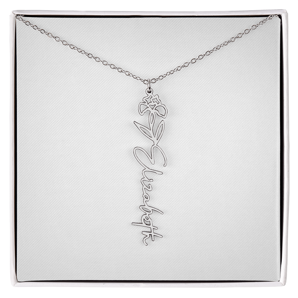 Flower Name Necklace