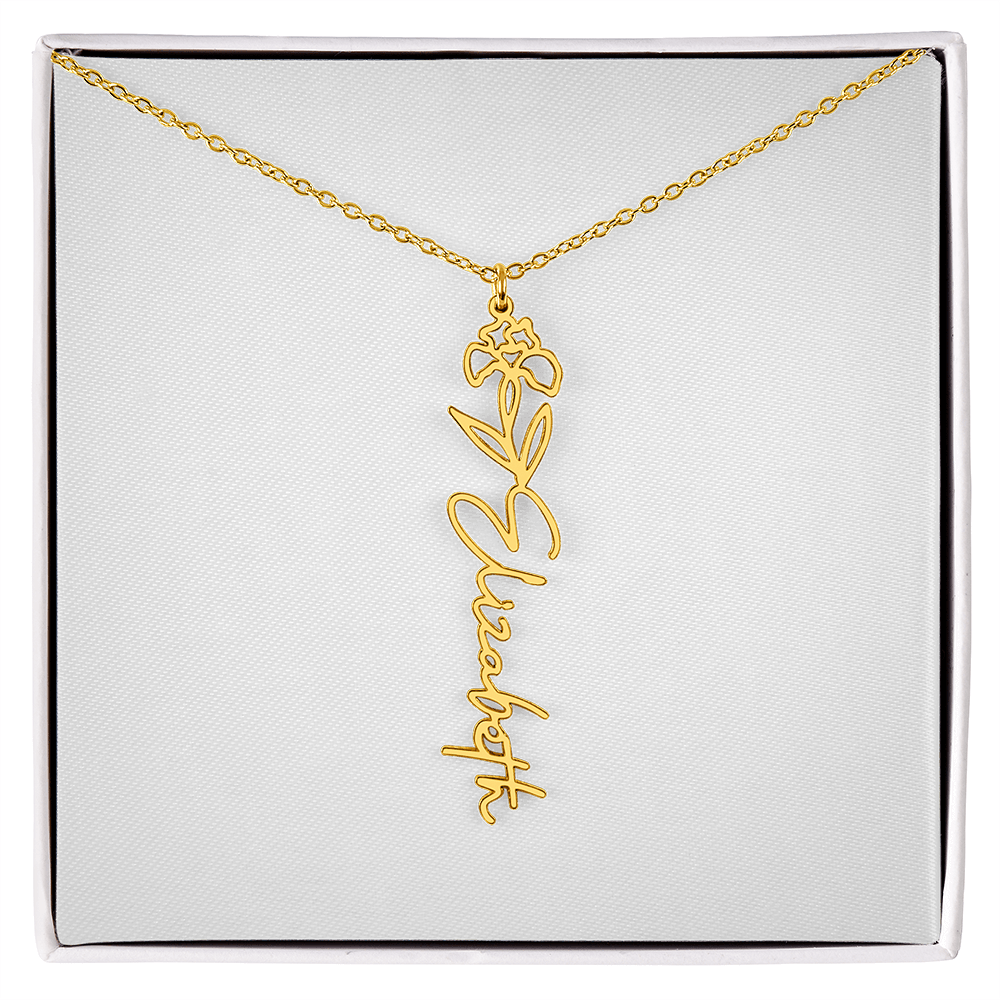 Flower Name Necklace