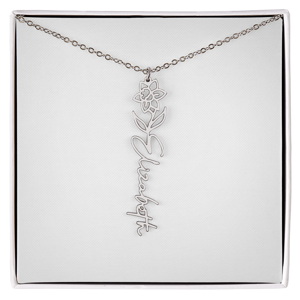 Flower Name Necklace
