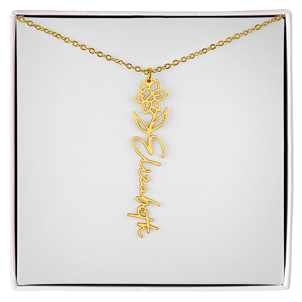 Flower Name Necklace