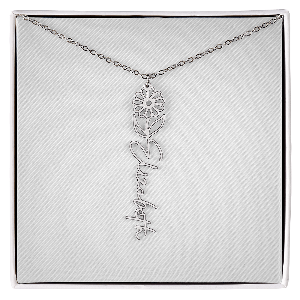 Flower Name Necklace