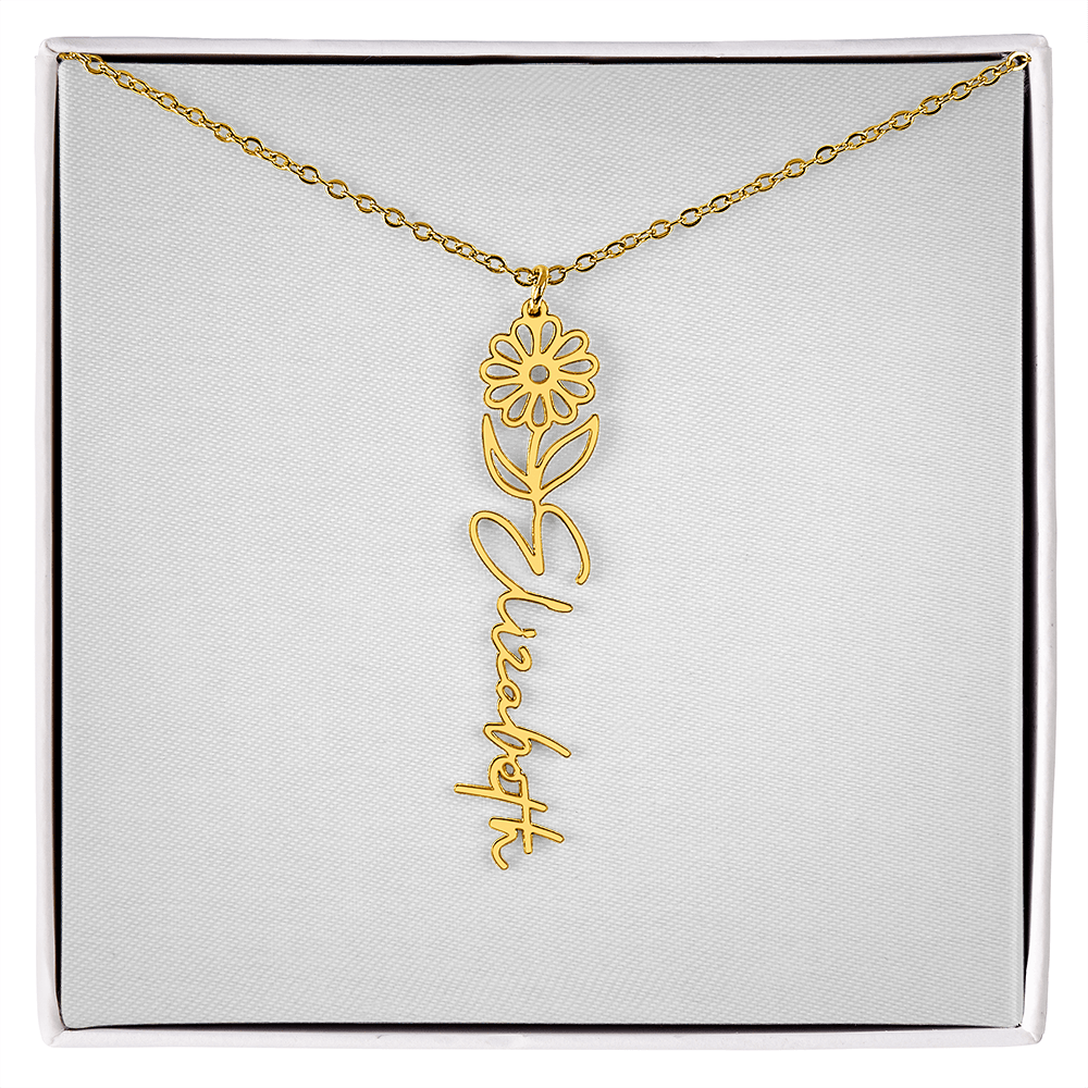 Flower Name Necklace