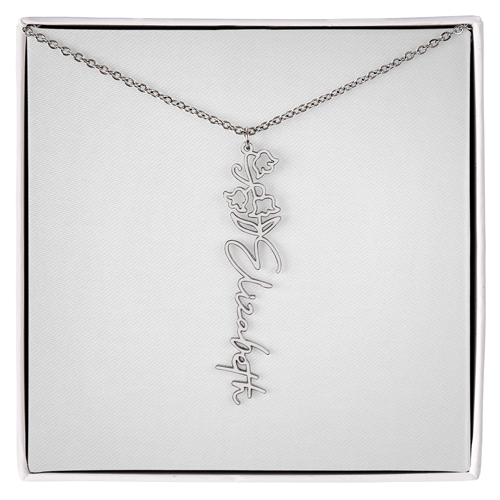 Flower Name Necklace