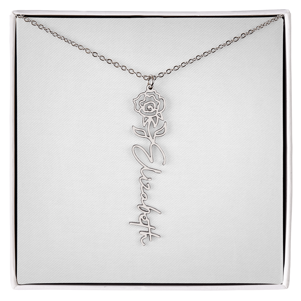 Flower Name Necklace