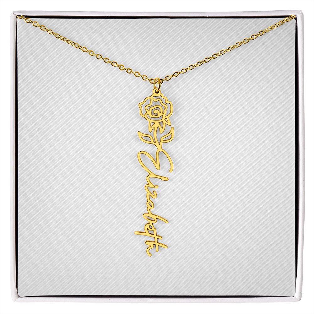 Flower Name Necklace
