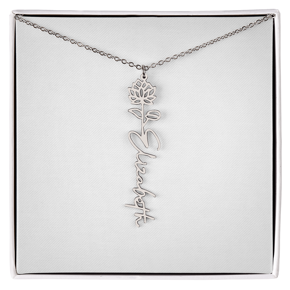 Flower Name Necklace