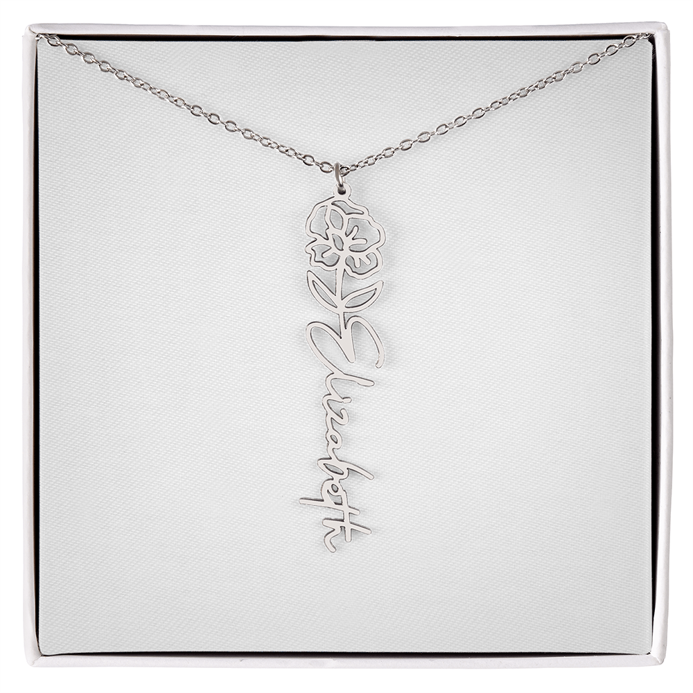 Flower Name Necklace