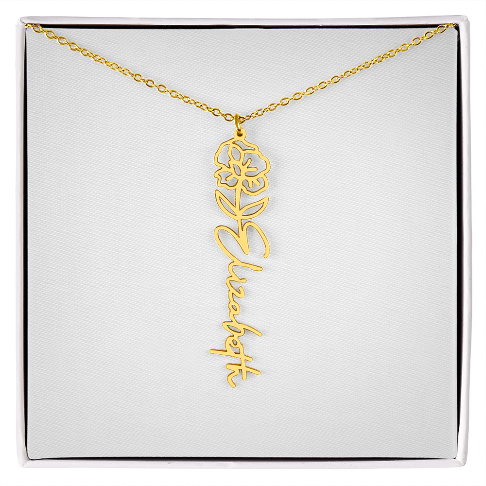 Flower Name Necklace