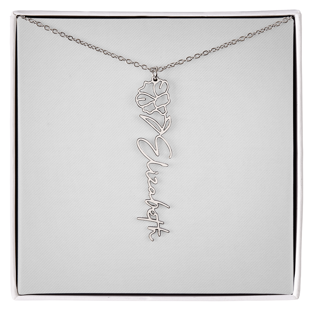 Flower Name Necklace