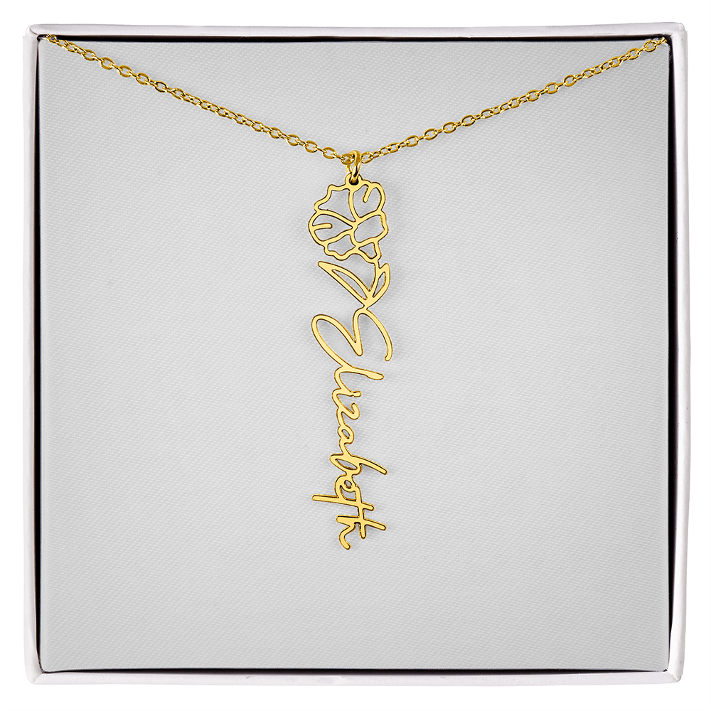 Flower Name Necklace