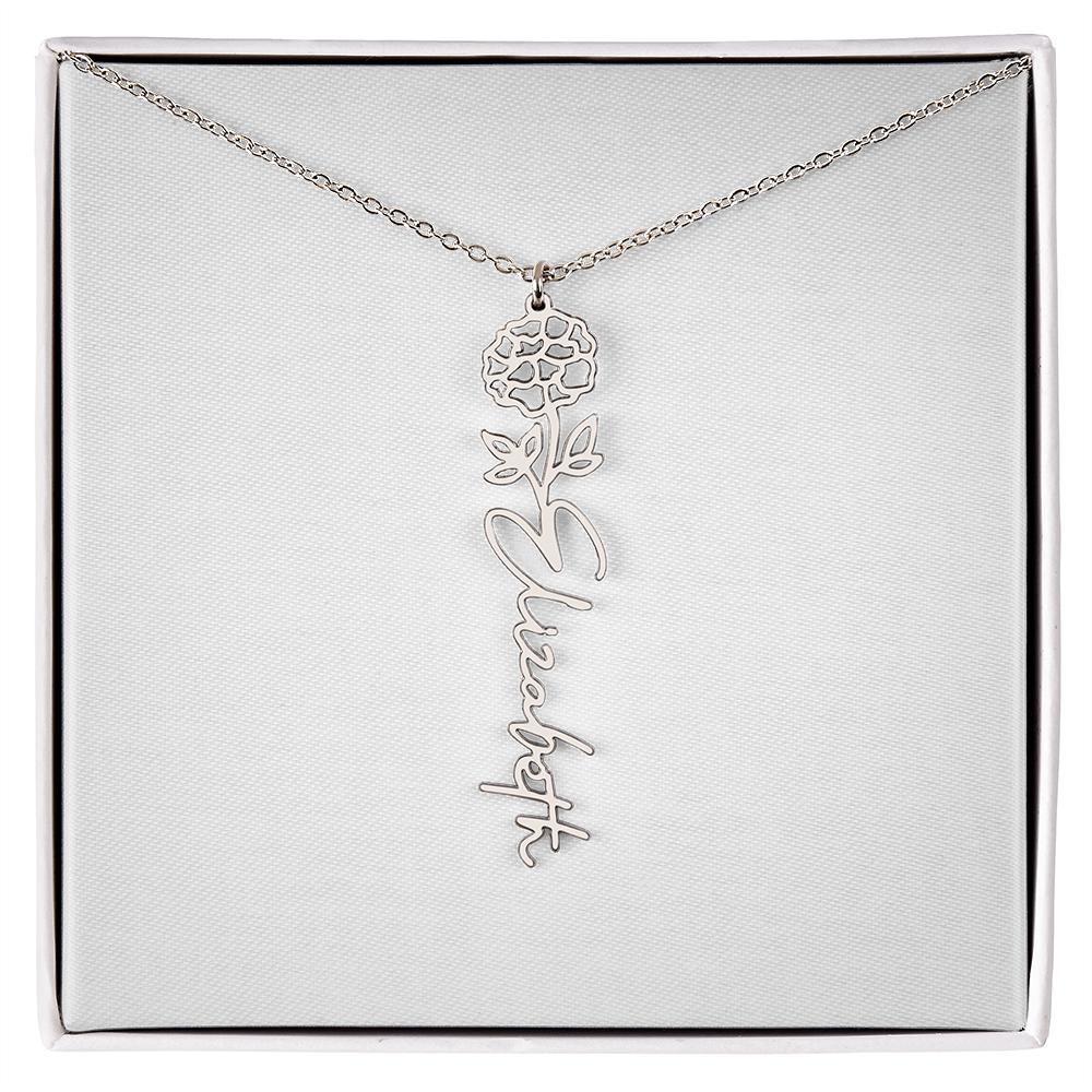 Flower Name Necklace
