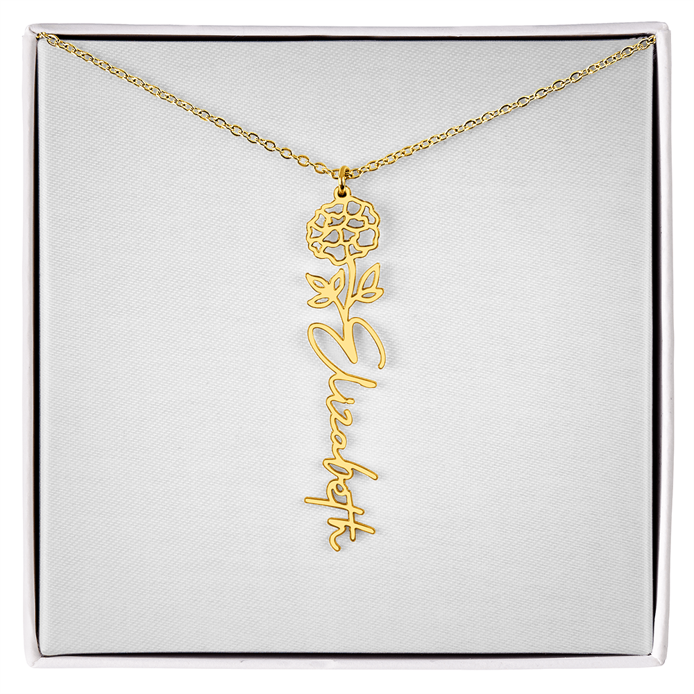 Flower Name Necklace
