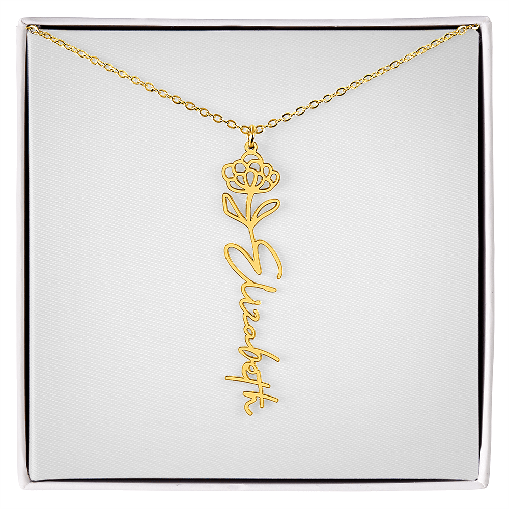 Flower Name Necklace