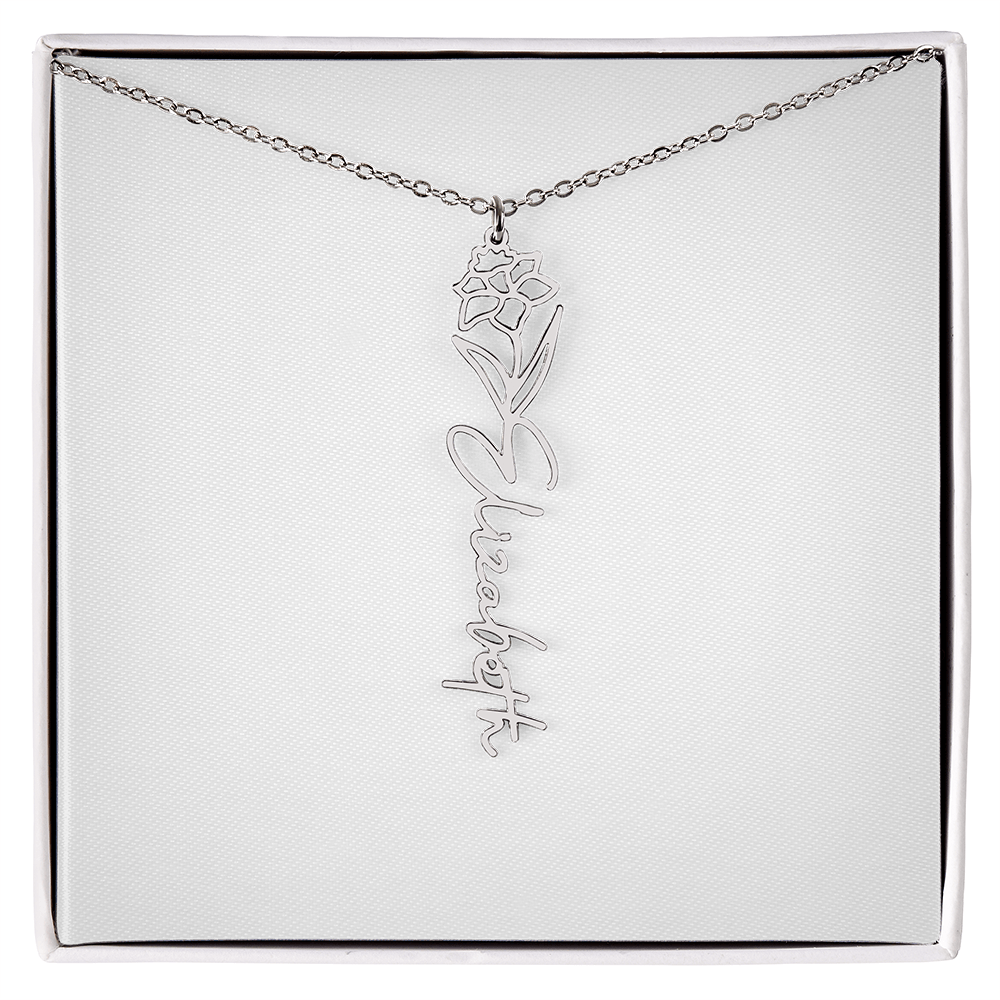 Flower Name Necklace