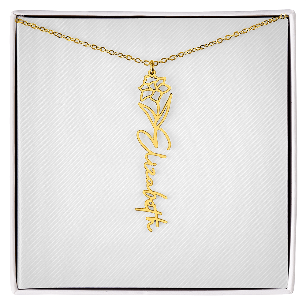 Flower Name Necklace